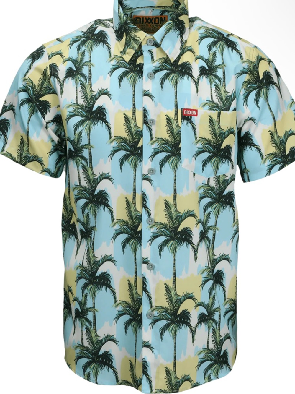 RSVLTS Palm Tree Short-Sleeve Button-Down Shirt in Light Blue, ! M